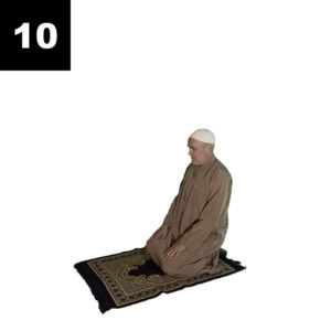 Taslîm. Avsluta nu bönen (Fajr) genom att utföra den avslutande hälsningen (taslîm).  Vrid huvudet åt höger och säg: