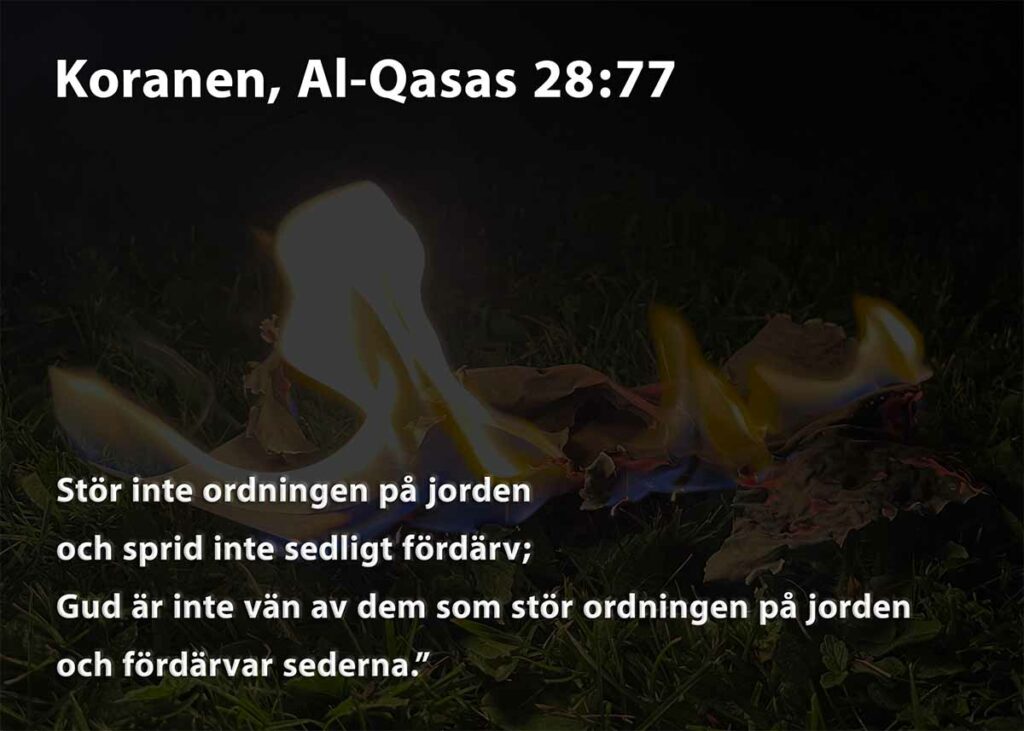 Yttrandefrihet att bränna Koranen. Bild på papper som brinner.