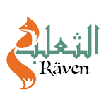 Logotype med texten Räven på svenska, arabiska och transmitterad till al-Thaelab.