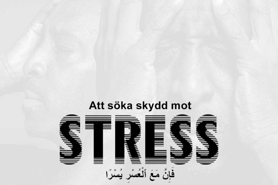 Texten Stress framför två stressade ansikten.
